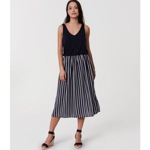 Navy Striped Midi Tank Dress